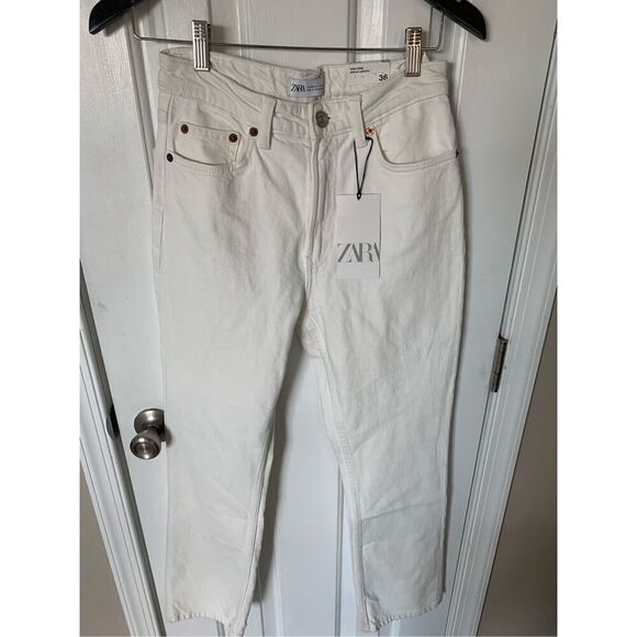 Zara cotton white pants size 36/4 - Picture 1 of 4